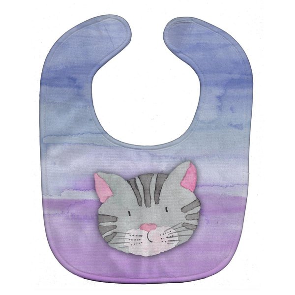 Carolines Treasures Cat Face Watercolor Baby Bib BB7355BIB